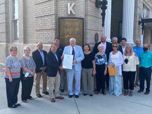 Chevis and his team at the Biloxi proclamation of Chevis Swetman Day